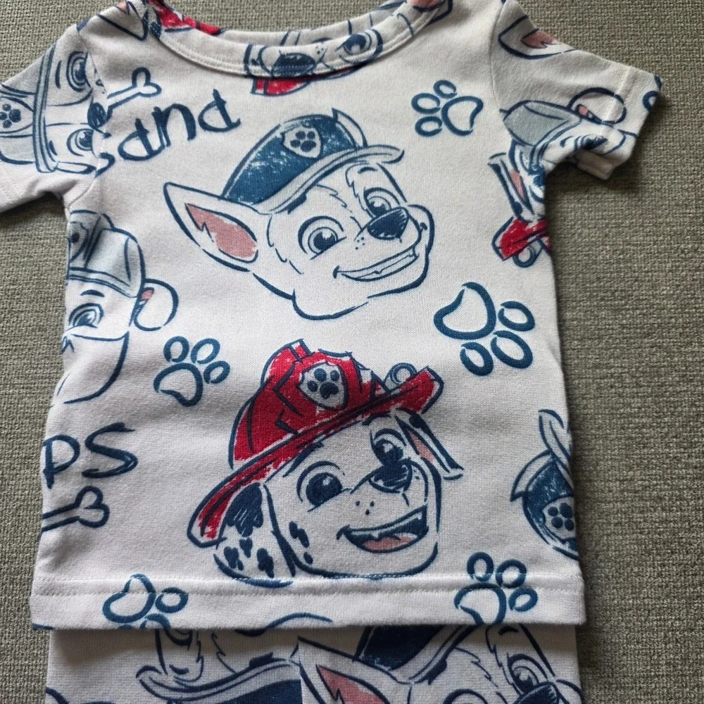 Paw Patrol‎ Marshall Chase Pajama Set 12M White Blue Red Snug Fit 2 Piece PJ